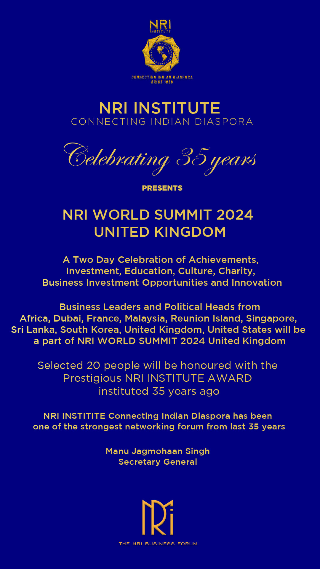 NRI World Sumit 2024 UK